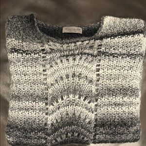 Gray Patterned Knit Sweater “Made in Italy”